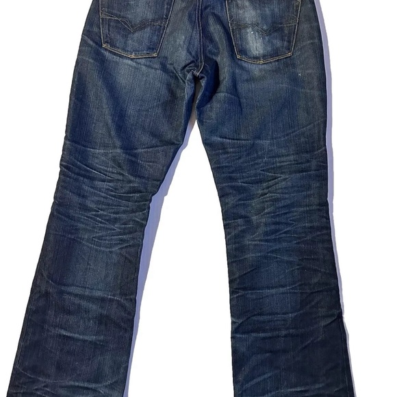 Guess Vintage Bootcut Button Fly Jeans Mid Rise Distressed Blue Denim 33x30 - Picture 3 of 16